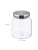 relaxdays 3 x Vorratsglas in Transparent/ Silber - 1100 ml