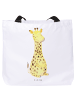 Mr. & Mrs. Panda Tote Bag Giraffe Zufrieden ohne Spruch in Weiß