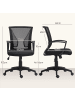 HOMCOM Bürostuhl-62L x 60B x 92-102H cm-Schwarz