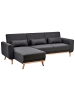 Beliani 4-tlg Ecksofa OLLSTA in Schwarz/Braun rechtsseitig