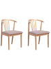Beliani 2er-Set Esszimmerstuhl CRAIG in Braun/Beige