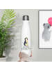 Mr. & Mrs. Panda Thermosflasche Pinguin Blumen mit Spruch in Weiß