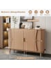ABRIHOME Sideboard in Naturholz 140x40x88 cm mit 2 Schiebetüren Geschwungenen Kanten