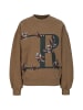 Replay Oversize Sweatshirt - Rosen-Aufdruck in braun