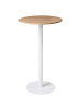 Beliani Stehtisch MORELLA in Weiß/Braun - (W) 60 x (H) 102 x (L) 60 cm