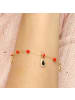 Luxenter Armband aus 925er Sterlingsilber und rotem Kristall mit 18k Gelbgold-Finish