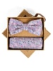 Finshley & Harding London Fliege und Einstecktuch in himbeer mehrfarbig - 0001