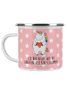 Mr. & Mrs. Panda Pott Einhorn Herz mit Spruch in Rot Pastell