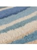 KADIMA DESIGN Wollteppich Wellen Muster, Abstrakt, Wohnzimmer in Multicolor-Blau