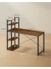 VASAGLE Schreibtisch Barnet in Tan-Schwarz - (B)60 x (H)120 x (T)137 cm