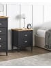 Beliani Nachttisch SHILLINGTON in Schwarz/Gold/Braun - (W) 46 x (H) 52 x (L) 35 cm