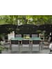 Beliani 9-tlg Gartentisch Set GROSSETO in Grau/Transparent/Silber