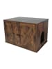 relaxdays Katzenschrank in Dunkelbraun - (B)80 x (H)50 x (T)53 cm