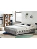 Beliani Doppelbett CASTELLAN in Grau/Schwarz - (W) 160 x (H) 37 x (L) 200 cm
