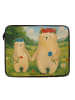 Mr. & Mrs. Panda Laptop Tasche Bären mit Blumenkranz Design ohne... in Weiß