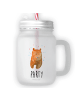 Mr. & Mrs. Panda Eiskaffee Glas Bär Party mit Spruch in Transparent