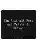 Mr. & Mrs. Panda Mauspad Spruch Arzt mit Herz mit Spruch in Schwarz