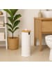 relaxdays Toilettenpapier Aufbewahrung in Weiß/ Natur - (H)49 x Ø 14,5 cm