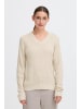 Oxmo V-Ausschnitt-Pullover OXFSinvi in Beige