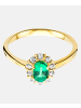 Diamant L'éternel Ring aus 375 Gelbgold mit Smaragd