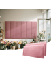 Yalion 2er-Set Wandkissen aus Stoff 30x60cm 3D Gepolsterte Wandpaneele in Rosa