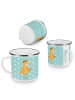 Mr. & Mrs. Panda Kaffeebecher Fuchs Blumen ohne Spruch in Türkis Pastell