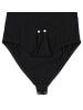 Alkato Damen Langarm Body mit Rundhalsausschnitt blickdicht Rippstoff in schwarz