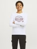 JACK & JONES Junior Langarmshirt JJELOGO TEE LS O-NECK JNR in white