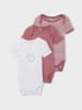 name it Baby kurzarm Body im 3er Pack mit Elefanten Motiv Mesa Rose 50