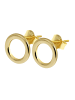 Adeliás Damen Ohrstecker Kreis aus 925 Silber in gold