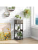 COSTWAY 3 Etagen Pflanzenständer mit Schublade in Grau