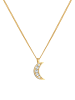 Elli Halskette 925 Sterling Silber Astro, Halbmond in Gold