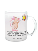 Mr. & Mrs. Panda Glas Maus Dart spielen mit Spruch in Transparent
