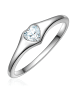 Trilani Ring Herz aus Sterling Silber mit Zirkonia in silber