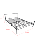 en.casa Metallbett Laos mit Matratze in Schwarz (B)160cm