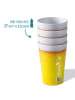 AWAVE Trinkbecher 500 ml rPET Set 4-teilig, mit Eichstrich in Gelb