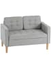 HOMCOM 2 Sitzer Sofa-117B x 62T x 78H cm-Hellgrau