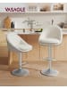 VASAGLE 2er-Set: Barhocker Lenna in Cremeweiß- (B)50 x (H)(84-98.5) x (T)55 cm