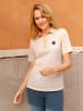 Sieh an! Poloshirt in apricot-weiß-geringelt