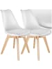 tectake Küchenstuhl Scandi-Design, gepolsterte Sitzfläche, 49 x 53 x 82 cm