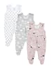 TupTam Baby Mädchen Strampler mit Fuß 3er Pack in rosa/grau