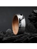 Holzkern Herren-Ring Edelstahl Sumo Eiche/Damast Weite 64 Braun