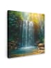 MuchoWow Leinwand bilder Wasserfall Sonnenstrahlen (BxH)