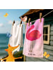 Mr. & Mrs. Panda Handtuch Flamingo Stolz ohne Spruch in Aquarell Pink