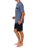 NORMANN Kurzarm Schlafanzug Pyjama Shorty Übergrößen in blau