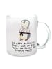 Mr. & Mrs. Panda Trinkbecher Pinguin Karate mit Spruch in Transparent
