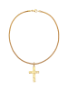 KUZZOI Halskette 925 Sterling Silber Kreuz in Gold