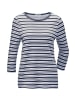 GOLDNER Ringelshirt mit U-Boot-Ausschnitt in marine / weiß / geringelt