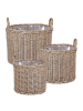 Beliani 3er-Set Outdoor Blumentopf PENDULA in Braun