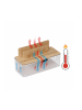 relaxdays Kabelbox in Natur/ Weiß - (B)30 x (H)16 x (T)13 cm